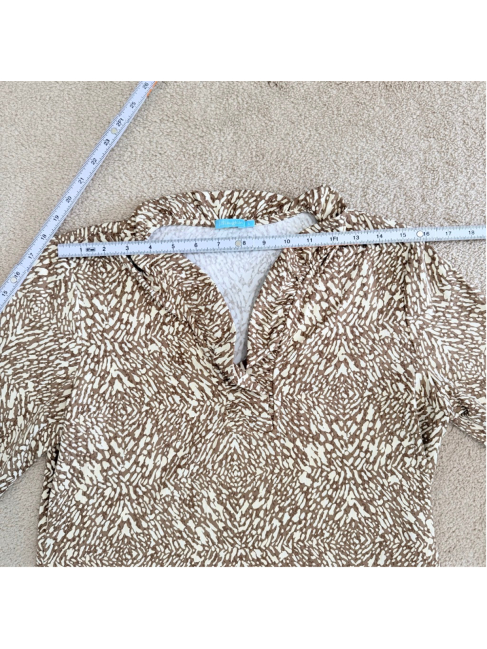 J.McLaughlin Catalina Cloth Durham Ruffle Collar Blouse Size Large - Picture 10 of 10